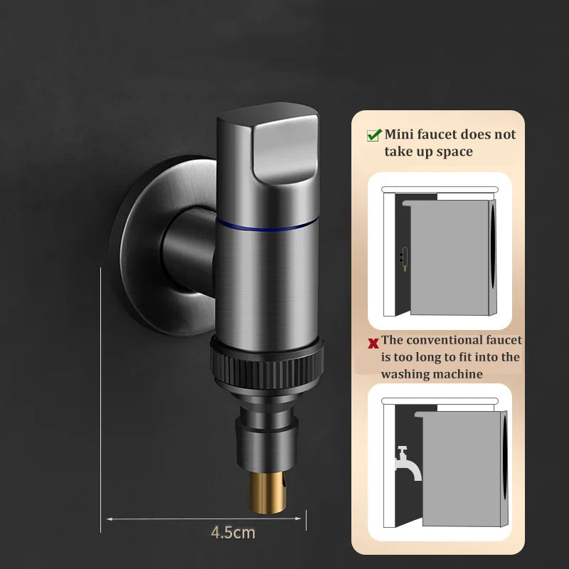 Automatic Water Stop Valve | All-Copper Washing Machine Faucet