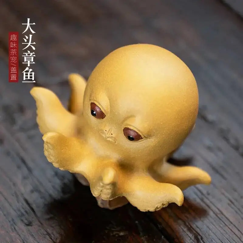 Tea Pet Octopus Ornament Eight Directions Wealth Octopus Teapot Lid Sculpture Tea Play Lid Holder Oasis Select