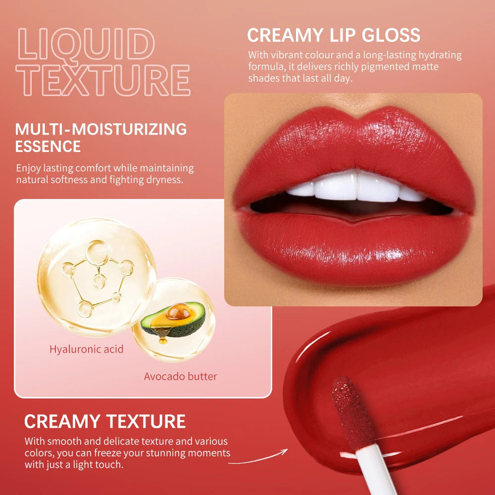 8-Piece Semi-Matte Velvet Lip Gloss Kit – Hydrating & Long-Lasting Lip Gloss Set Oasis Select