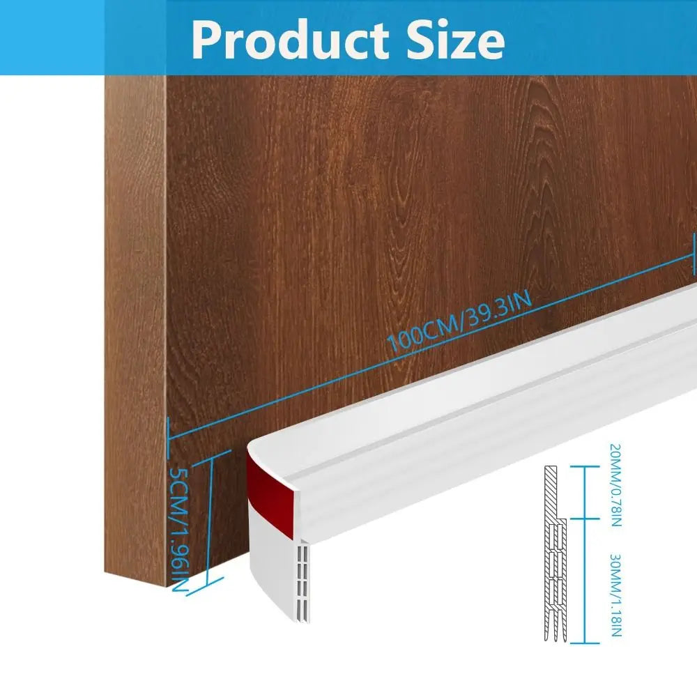 Soundproof Door Bottom Sealing Strip Insect Prevention Self-adhesive Draught Excluder Home 100cm Door Draft Stopper Dorm Oasis Select