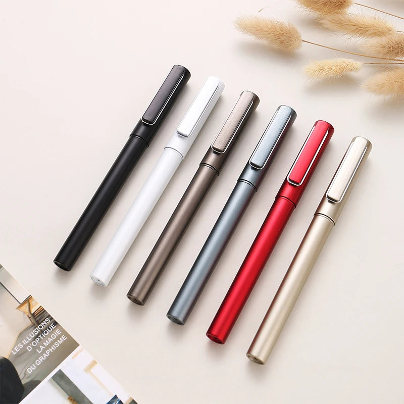 1Pc Metal Rollerball Pen Black Refill 0.5mm Nib Ballpoint Pens High Quality Business Office Student Signature Pen Gift Oasis Select