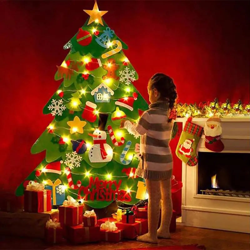 Felt Christmas Tree Montessori Christmas Tree Christmas Felt Tree for Kids Toddlers with 21pc Detachable Ornaments for Christmas Oasis Select