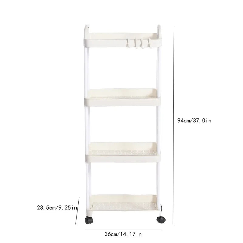 3/4-Tier Rolling Storage Cart with Lockable Wheels | Multi-Room Rolling Storage Cart Oasis Select