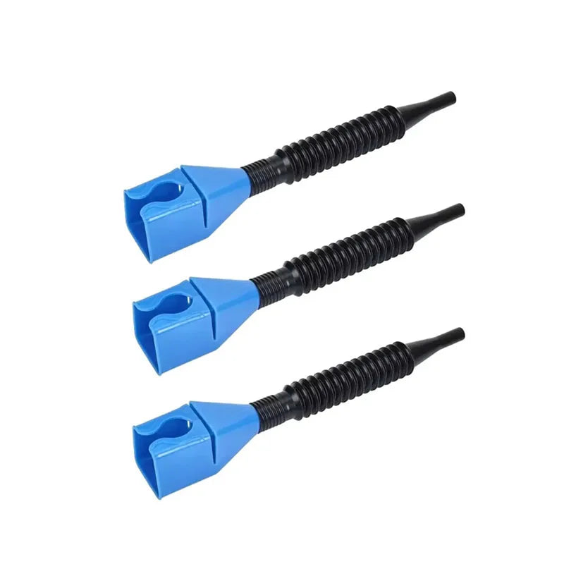 1/2/4/6pcs Blue Universal Plastic Multi-Function Wide Mouth Large Funnels Flexible Draining Tool Snap Funnel For Automotive Oil Oasis Select 3pcs