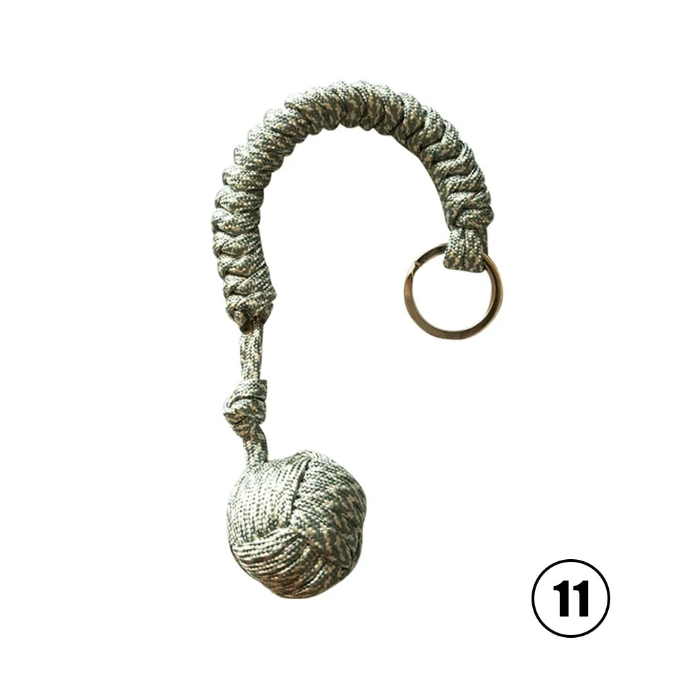 Monkey Fist Paracord Keychain with Steel Ball | EDC Survival