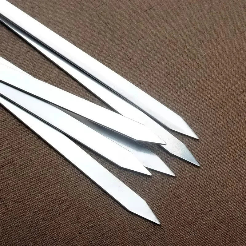 6-24PCS 55cm BBQ Fork BBQ Skewers Long Handle Kebab Barbecue Grill Sticks Reusable Stainless Steel Outdoor Camping Grill Needle Oasis Select