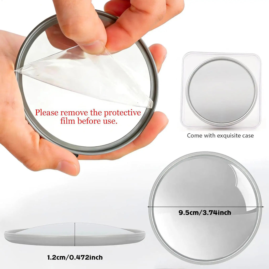 9.5cm Mini Round Mirror Travel Selfie Mirrors Portable Convex Wide-angle Spherical Mirror for IPhone Vlogging Convex Mirror Oasis Select