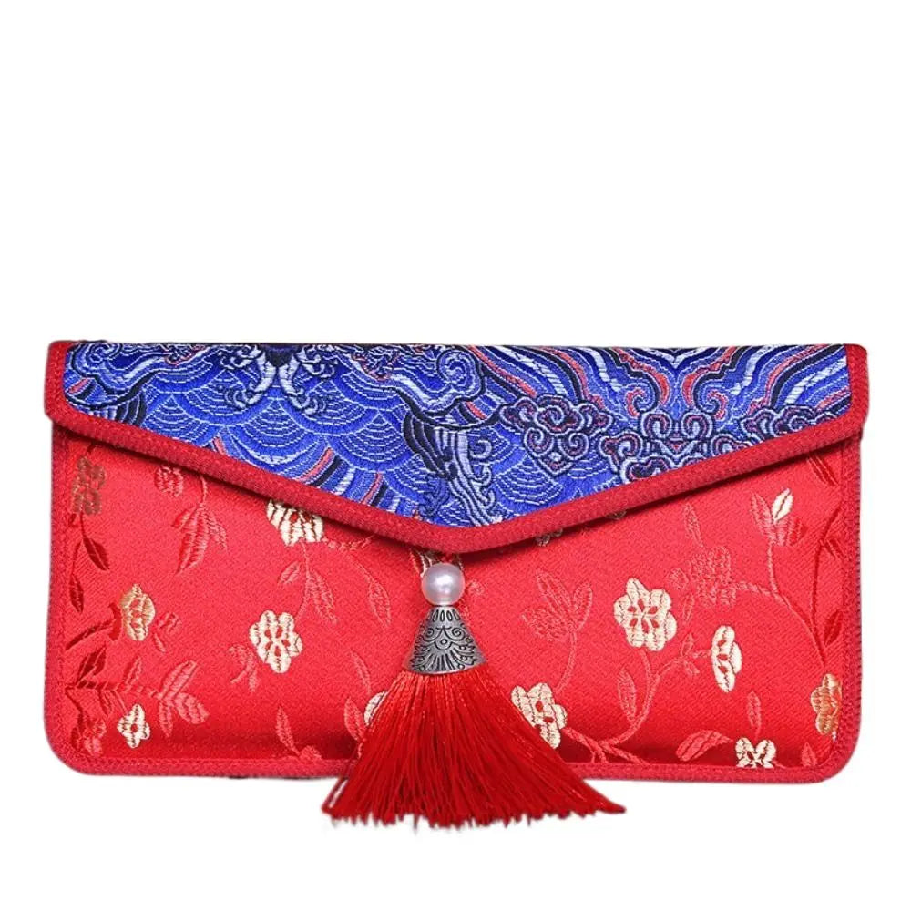 Embroidered Silk Red Envelope Gift Bag – New Year & Wedding Embroidered Gift Bag Oasis Select B