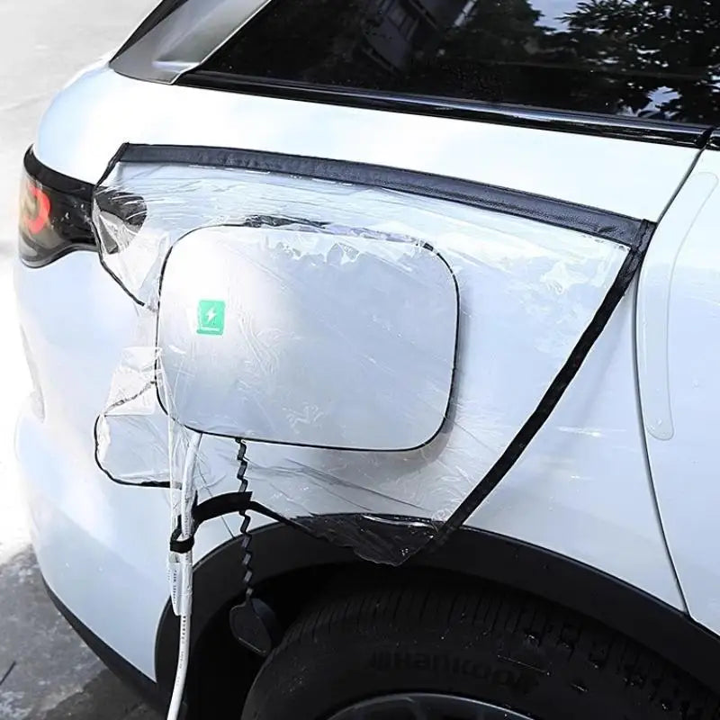 1pc EV Charger Port Rainproof Protector Cover, Magnetic Electric Car Charger Plug Cover, Outdoor Waterproof Durable, Transparent Oasis Select