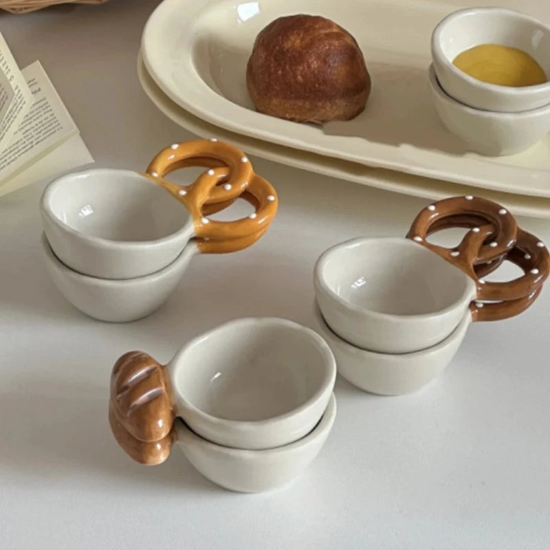 Ceramic Dipping Sauce Dish Creative Theme Restaurant Ceramic Dishes Stick Wrapped Dishes Saline Alkali Dishes Oasis Select