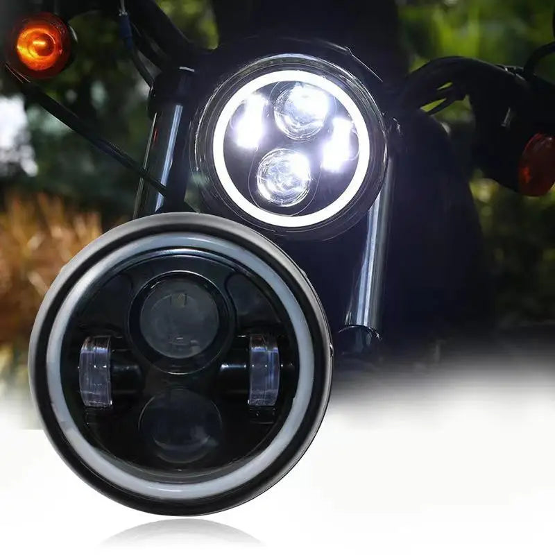 Motorcycle LED Headlight Driving DRL Lamp Angel Eye Headlamp For Touring Ultra Classic Electra Street Glide Road King Oasis Select