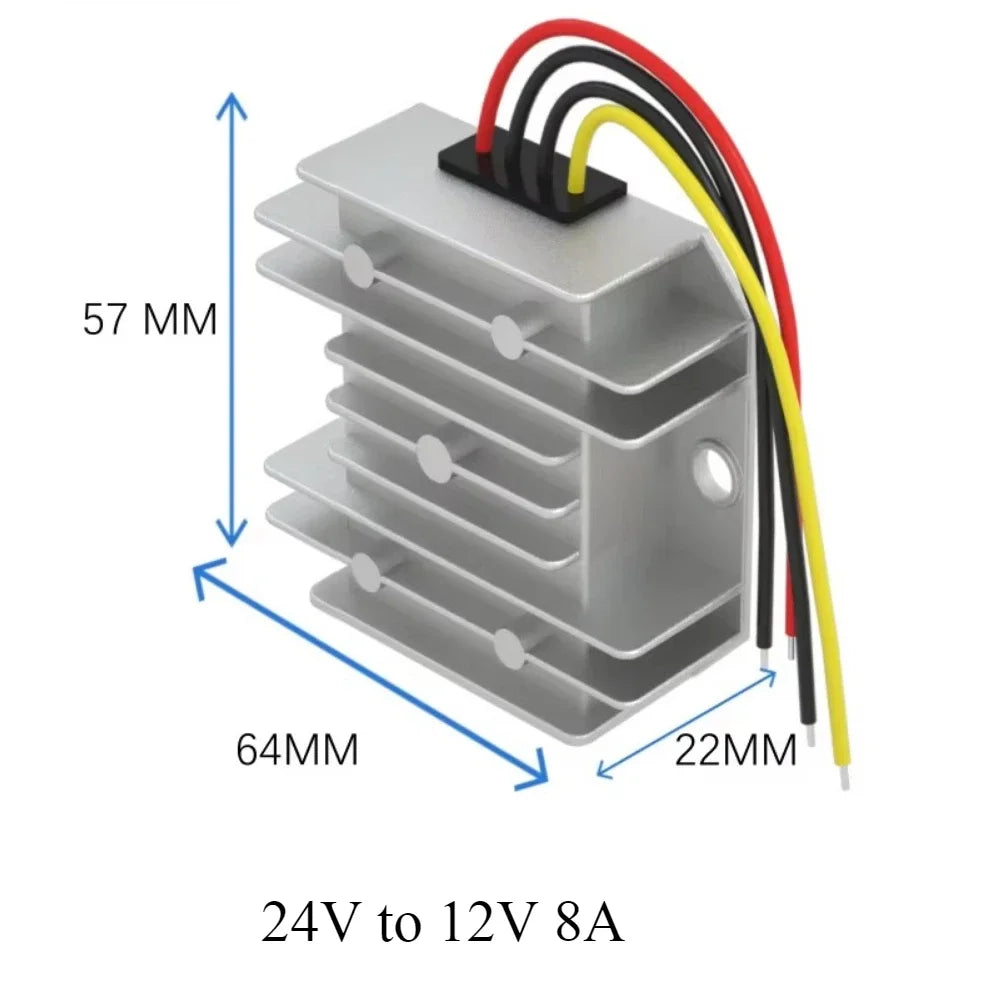 24 Volt to 12 Volt Step Down 24V to 12V 5A 8A 10A 20A Buck Module DC Converter Voltage Regulator for Cars Solar RoHS CE Oasis Select 24V to 12V 8A 24V 12V