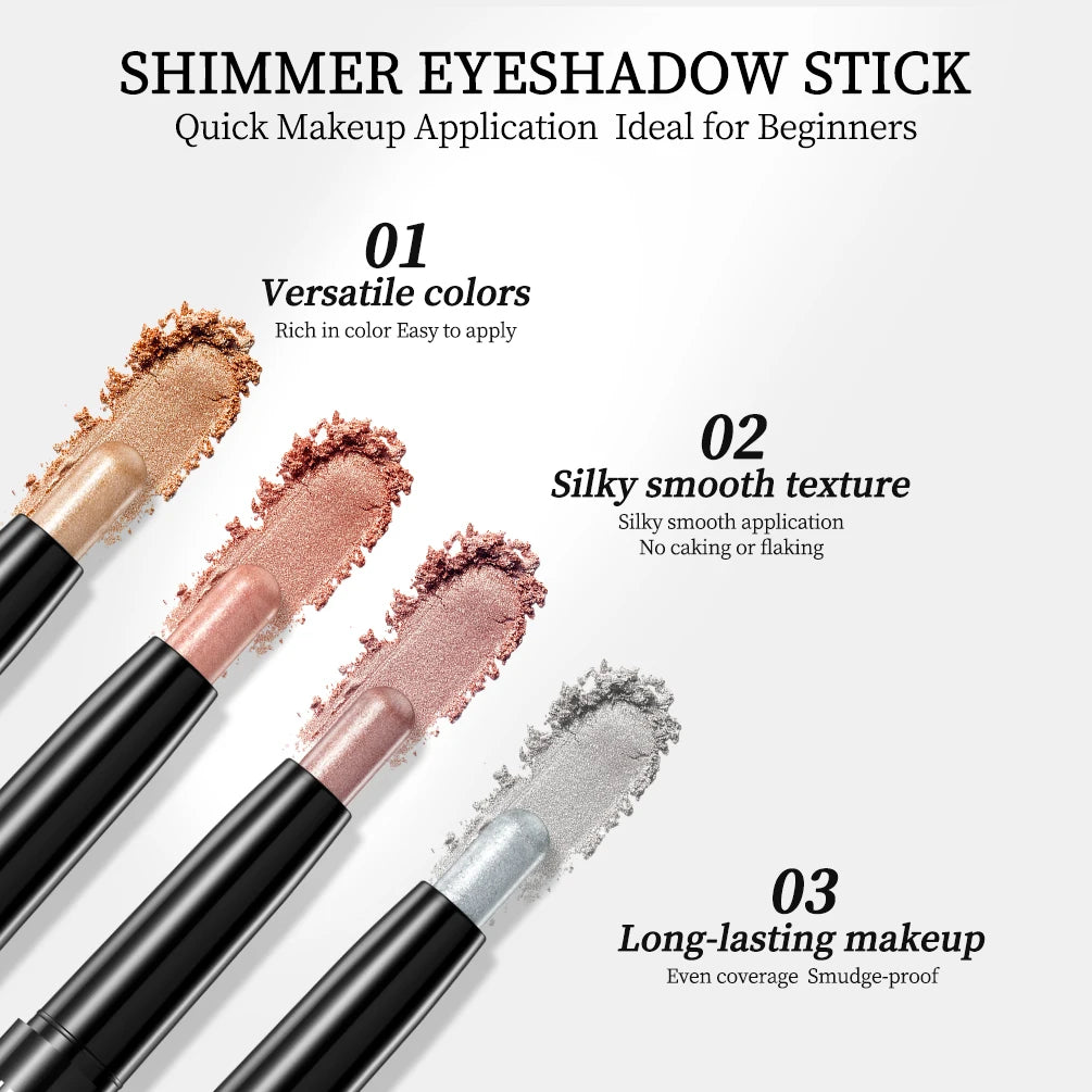 QiBest Glitter Eyeshadow Stick – Shimmer Highlighter & Liner