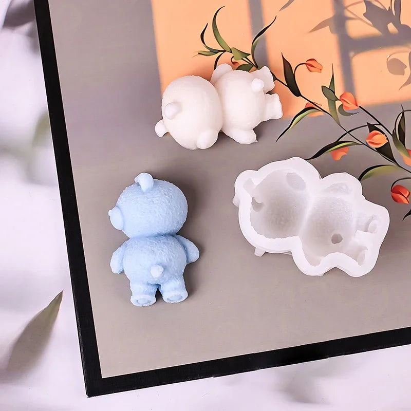 Cute 3D Sleeping Bear Silicone Cake Mold Ice Cream Mousse Cupcake Topper DIY Baking Accessories for Creative Cake Decoration Oasis Select