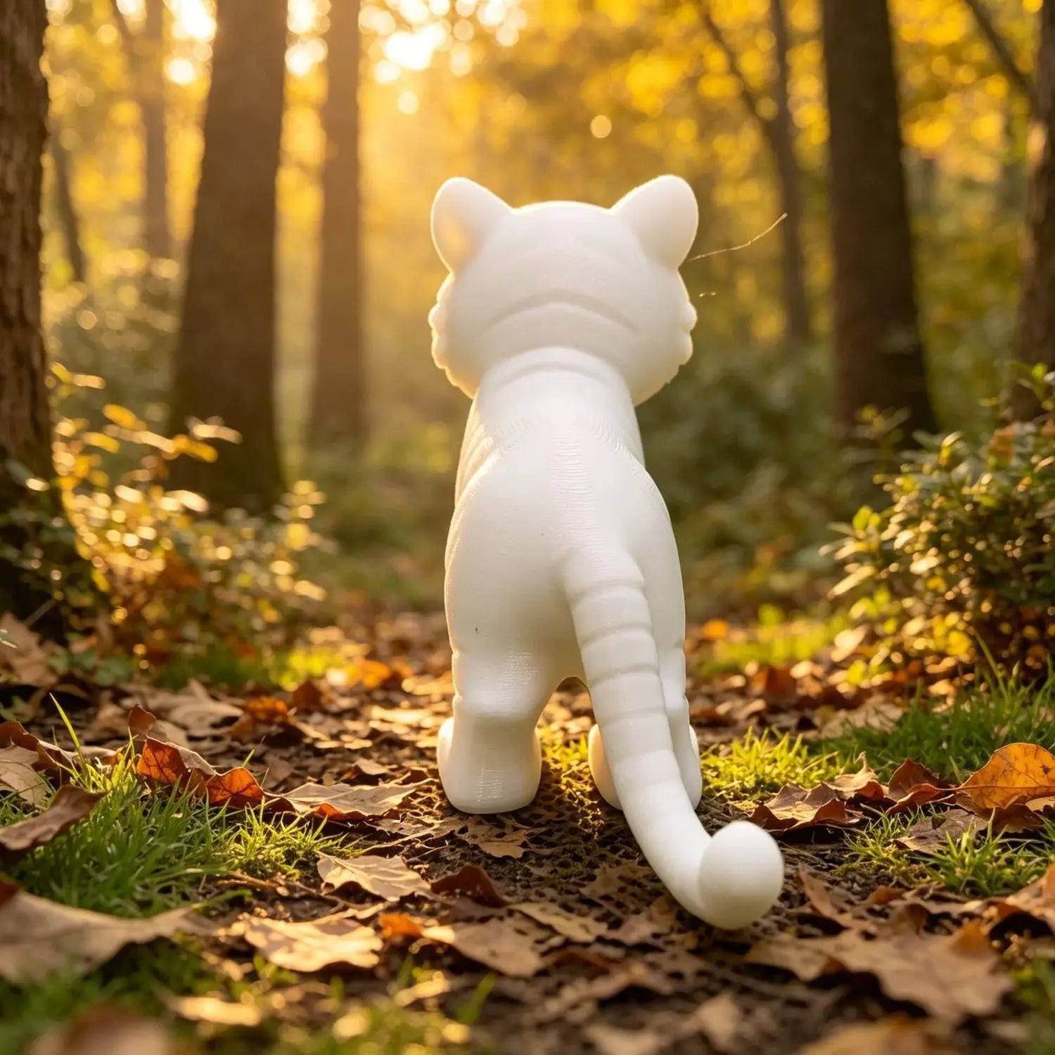 Diy Minimalist White Standing Tiger Figurines Ornament Mini Unfinished Cub Sculpture for Bonsai Micro Landscape Room Decor Gifts Oasis Select