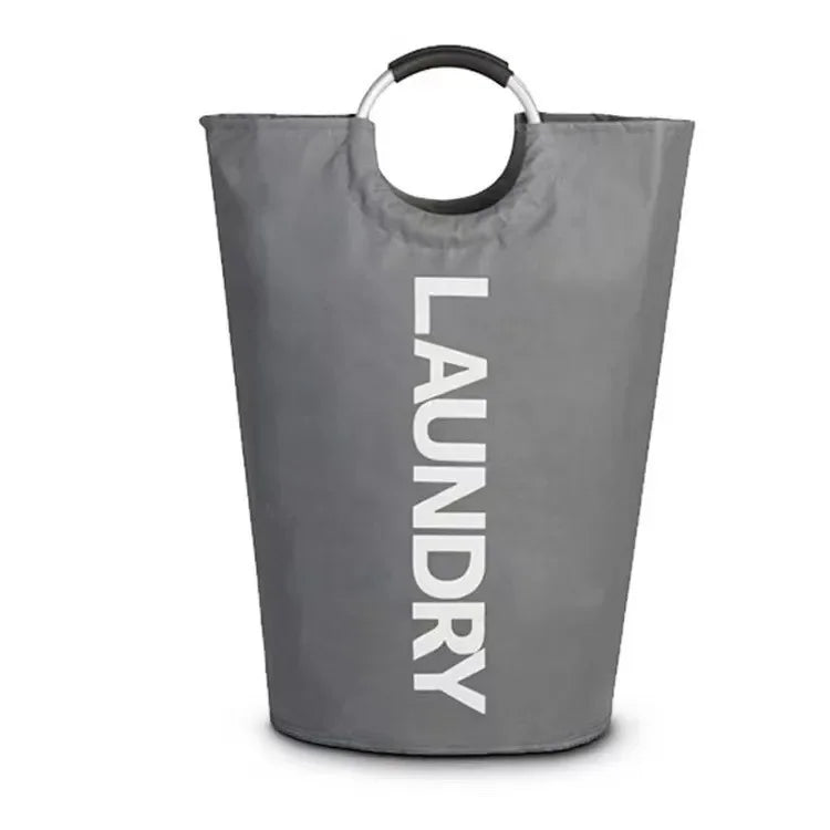 Extra-Large Waterproof Laundry Basket with Padded Handle - Foldable, Multi-Purpose Storage for Bathroom, Laundry Room, Balcony Oasis Select Light Grey