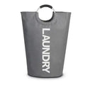 Extra-Large Waterproof Laundry Basket with Padded Handle - Foldable, Multi-Purpose Storage for Bathroom, Laundry Room, Balcony Oasis Select Light Grey