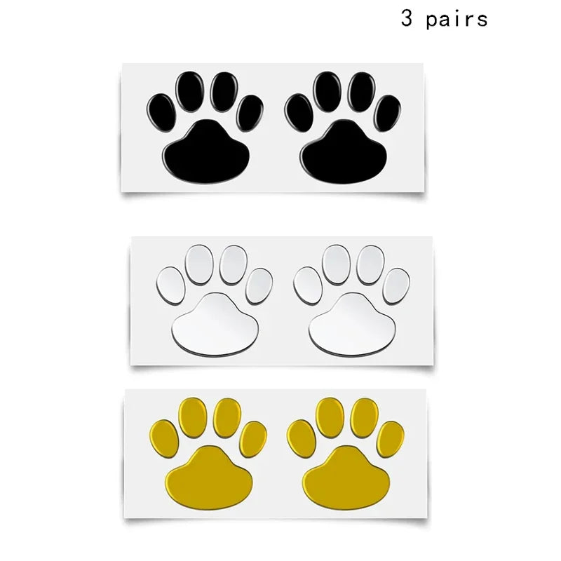 1/2/3/4pairs Door Mirror Cat Dog Footprint Puppy Claw Car Stickers Footprint Sticker Windshield Decals Bumper Car Window Decals Oasis Select Mixed 3pairs 2