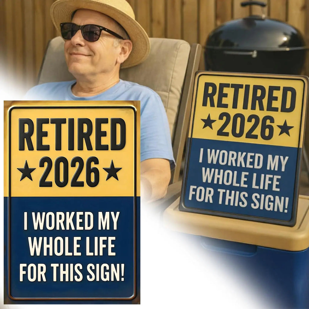 Retired Signs for Men Women Bright Long Lasting Photo Prop Keepsake Retirement Party Decoration for Home Bedroom Offices Cafes Oasis Select