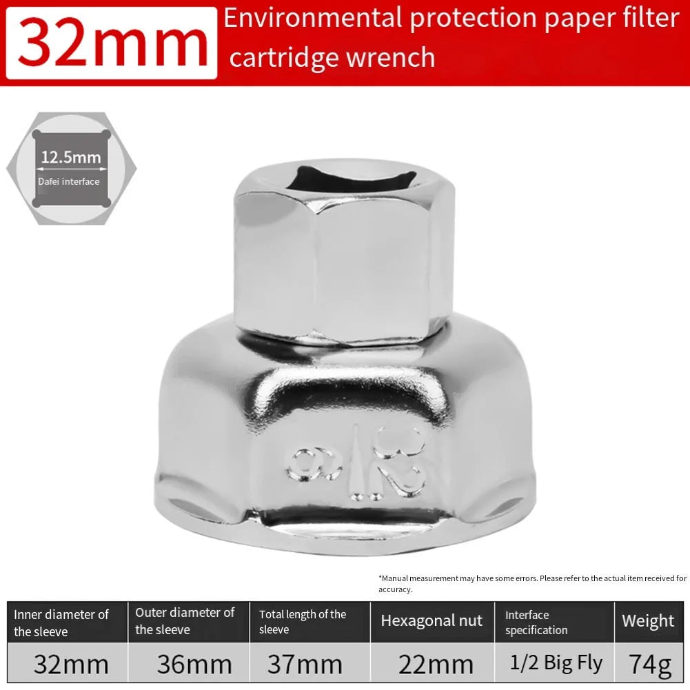 64mm-89mm End Cap Machine Filter Removal Tool 1/2inch Square Drive Oil Filter Remove Tool Machine Filter Hand Tool Oasis Select 32mm 6