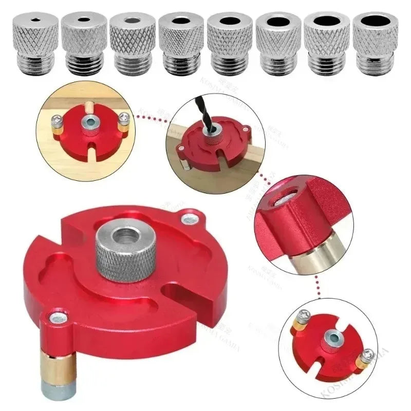 Professional Woodworking Self Center Dowel Jig Handheld Drill Guide for Straight Holes Panel Hole Puncher Locator Tool Oasis Select