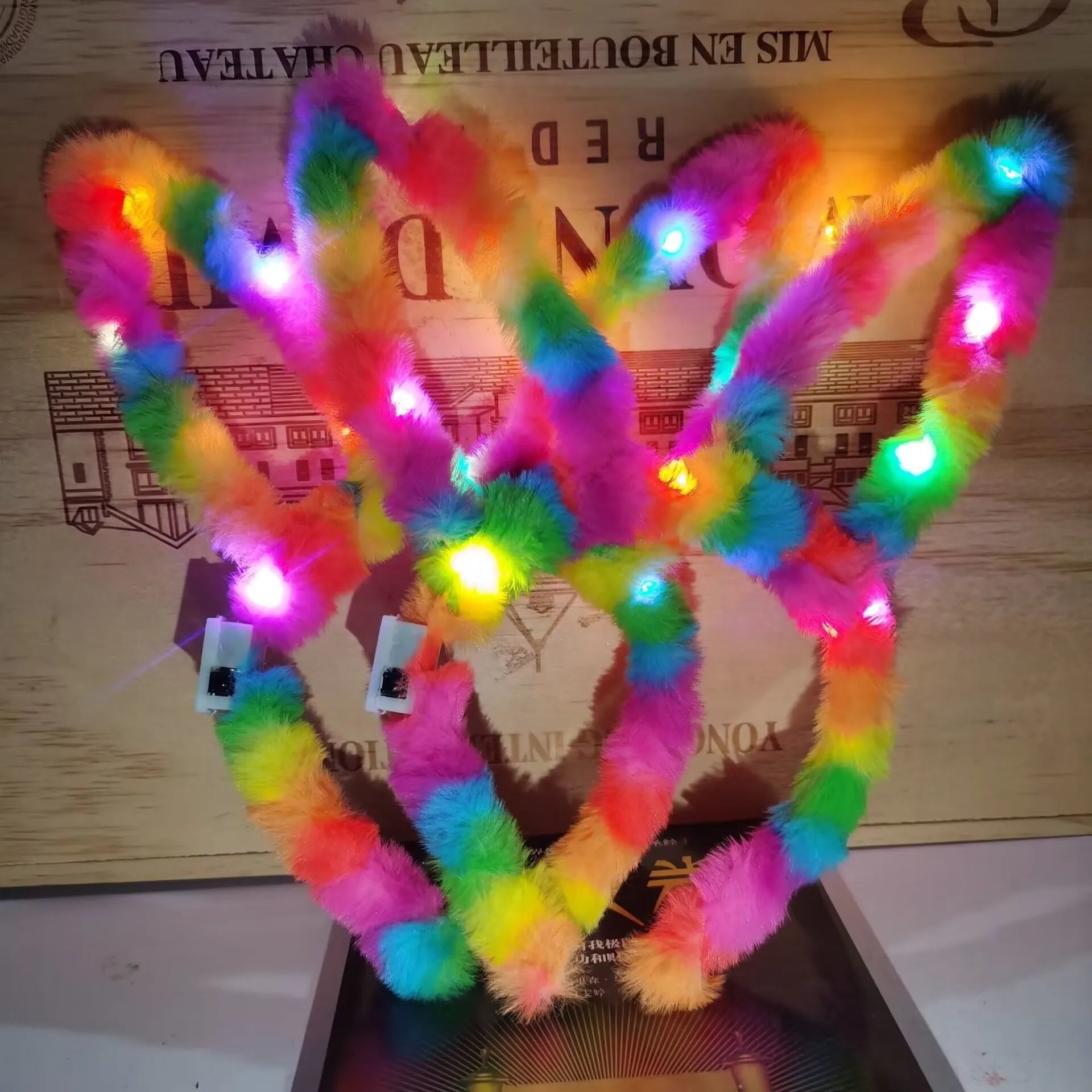 Women Girls LED Bunny Ears Hairband Easter Light Up Headbands Halloween Glow Party Supplies Wedding Festival Oasis Select colorful 2-rabbit
