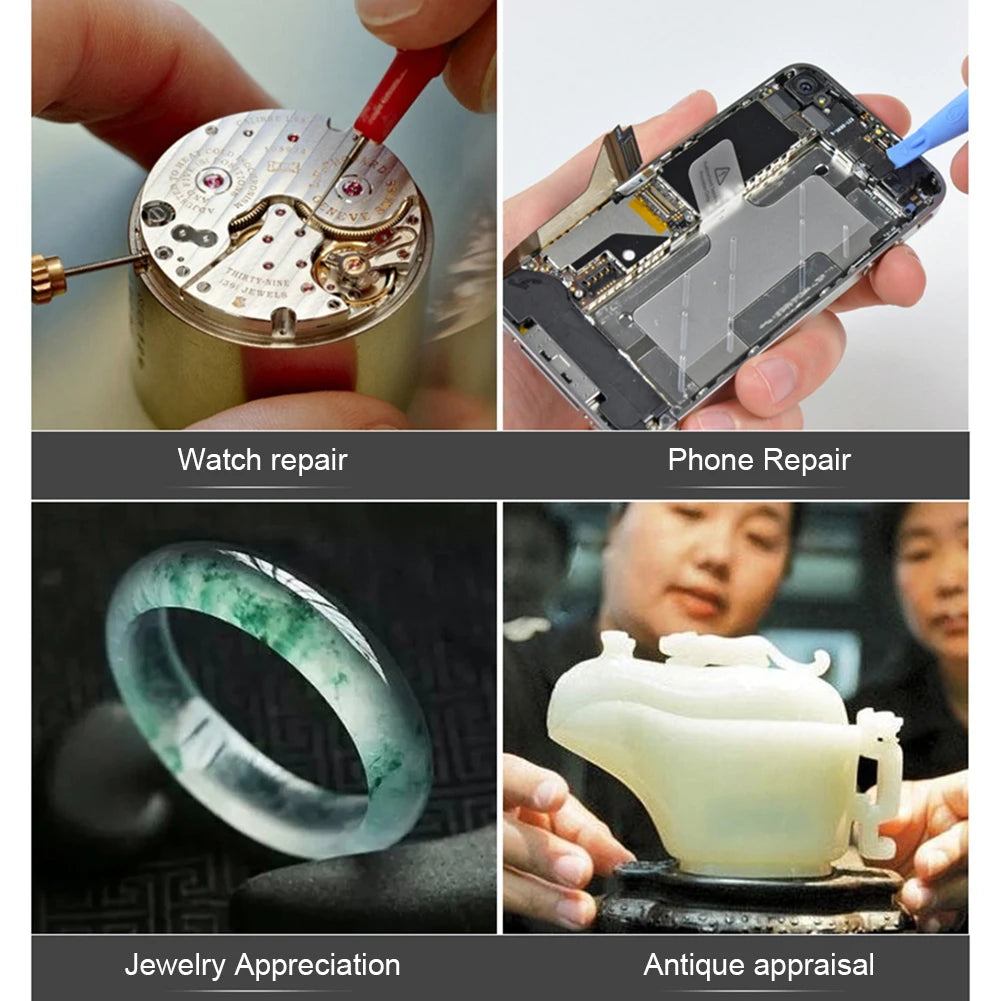 8X/15X/23X LED Magnifier Glasses for Watch Repair & Jewelry Magnifier Loupe Glasses Oasis Select