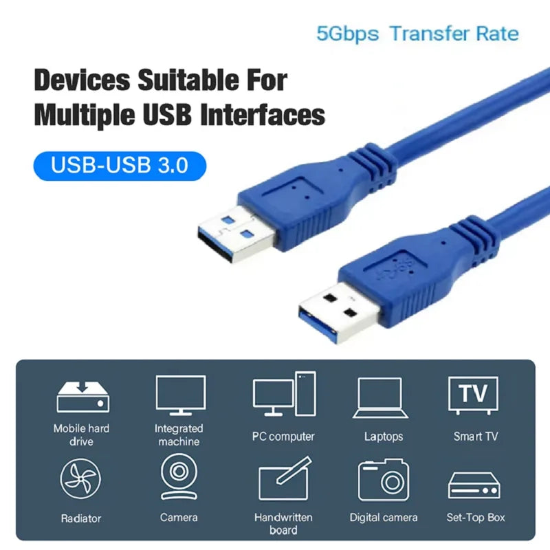 USB 3.0 Extension Cable USB A Male to Male Cord USB 3.0 2.0 Extender Cord Fast Data Transmission Cable For Hard Drive Radiator Oasis Select