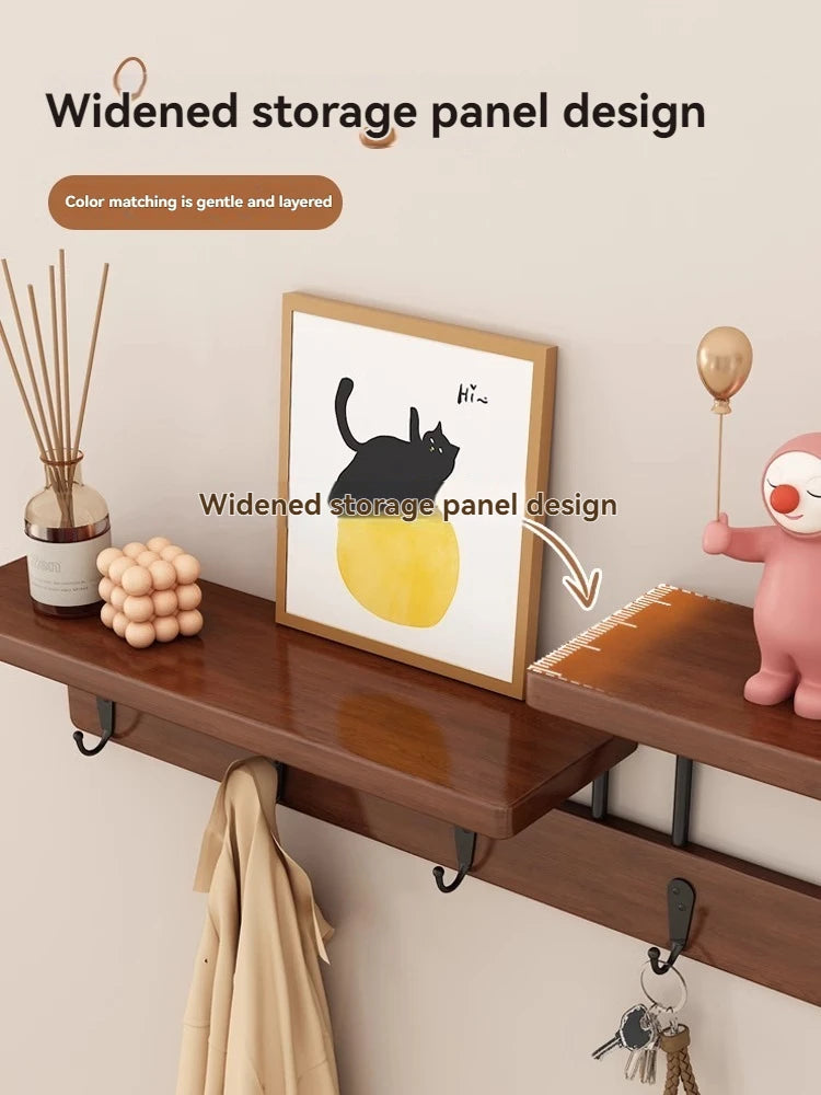 Solid wood clothes hook, multifunctional coat hook on the entrance entrance wall, key hook, wall mounted non perforated row hook Oasis Select