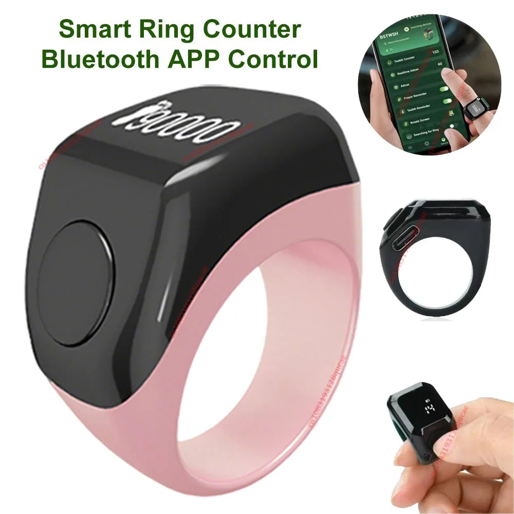 Smart Bluetooth Zikr Tasbih Ring Counter – LCD & Vibration Alert