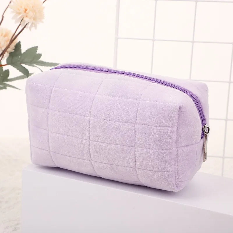 Cute Plush Velvet Makeup Bag | Portable Travel Cosmetic Pouch