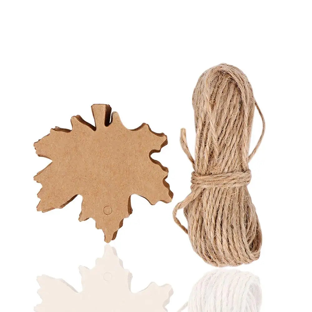 Kraft Paper Hang Tags Maple & Leaf Shape – 100 Blank Gift Labels