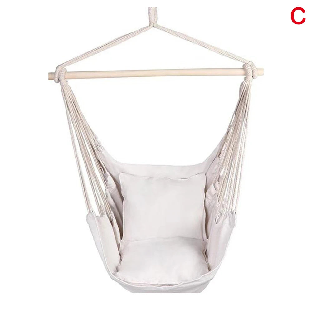 Outdoor Indoor Camping Rope Bed Home Garden Hanging Chair Fabric 120KG Hanging Hammock Hammock Chair Hammock Swings Swing Seat Oasis Select C