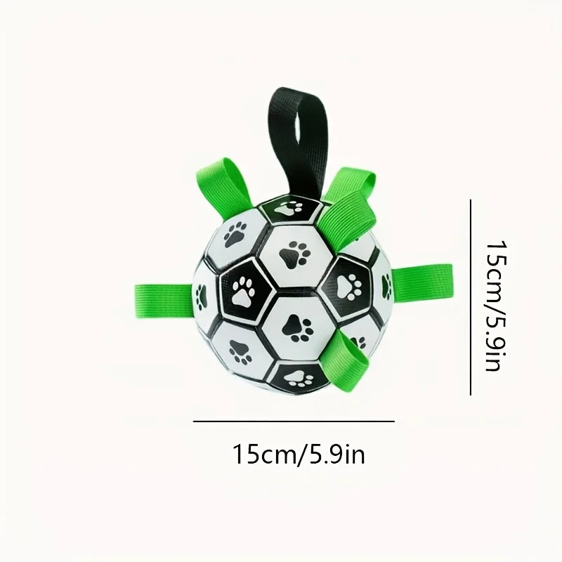 Interactive Dog Soccer Ball, Bite Resistant Pet Football for Small Dogs & Puppies, Squeaky Training Toy for Indoor Outdoor Play Oasis Select