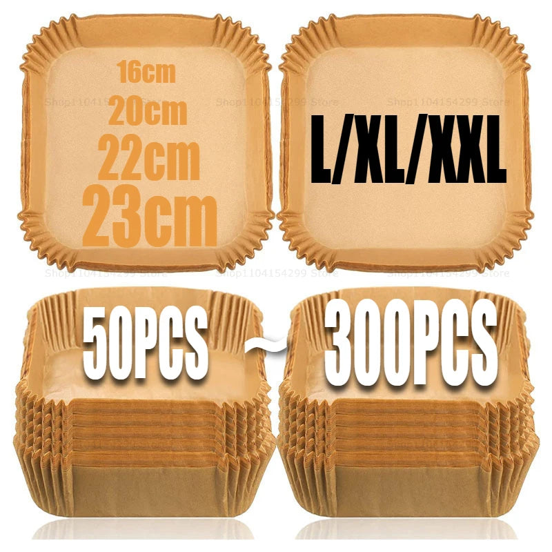 Air Fryer Paper Oven Paper Disposable Send Brush Non-Stick Airfryer Baking Papers Liners Parchment Paper for Baking Microwave Oasis Select