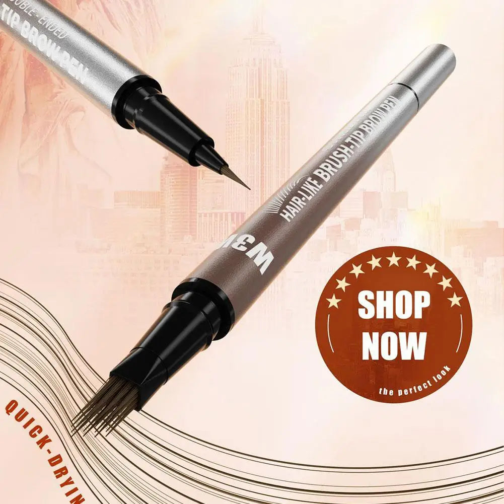 Hair Like 4D Micro Sculpting Eyebrow Pencil Dual Ended Multiple Prong Long Lasting Non Smudged Eyeliner Makeup Oasis Select