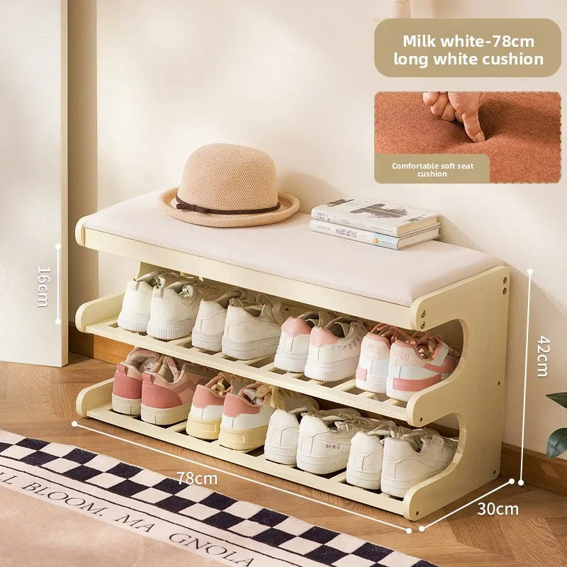 shoe changing stool at the door of the home, small apartment entering the door for storage, shoe stool entering the home Oasis Select Milk white 80 long
