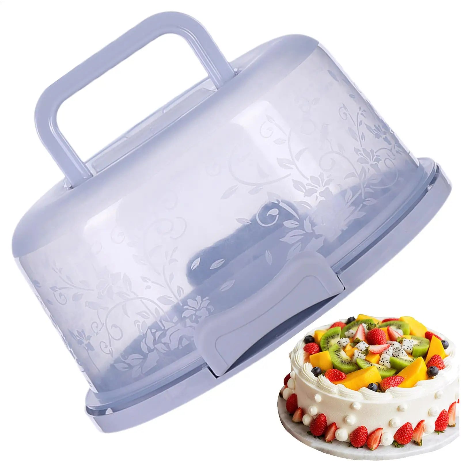 Cake Carrier With Lid And Handle Portable Cake Box with Handle Dust-proof Baking Pastry Storage Box Transportation Cake Rack Oasis Select