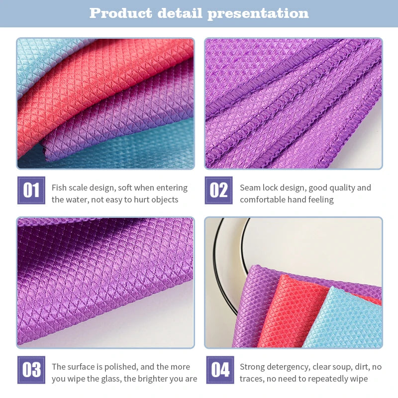 1/5/10Pcs Kitchen Towel Dish Cloth Absorbable Glass Microfiber Cloth Cleaning Wipes Window Car Towel Rag Kitchen Accessories Oasis Select