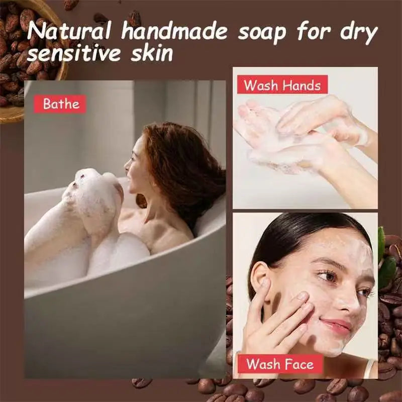 5.29oz African Black Soap, Coffee Soap, Contains Shea Butter, Cocoa Pods, Suitable for All Skin Types, Can Be Used Throughout Oasis Select