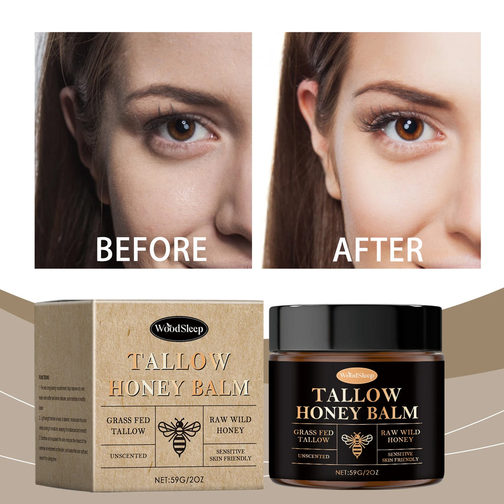 WOODSLEEP Tallow Honey Balm – Moisturizing Face Hand Body Balm Moisturizing Body Balm Oasis Select