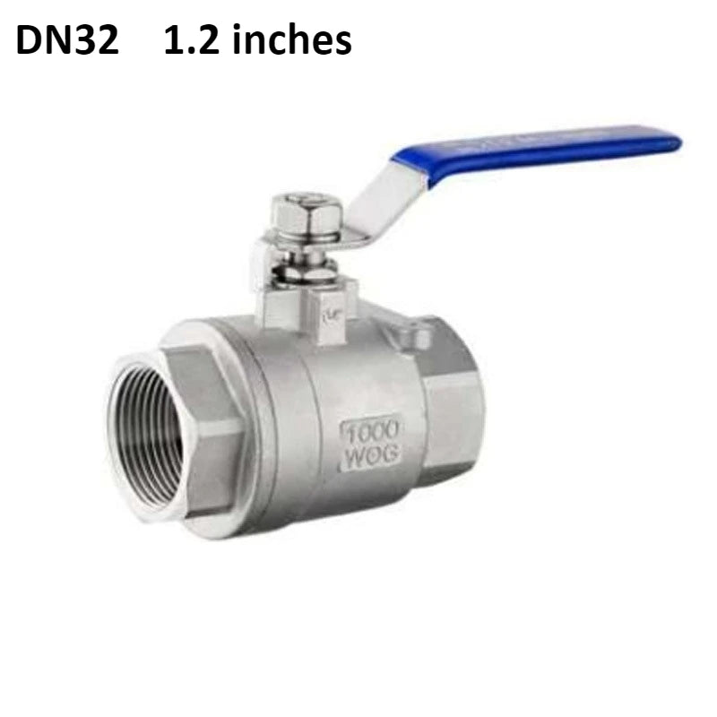 304 stainless steel internal thread two-piece ball valve 1/4 3/8 1/2 "3/4" 1 "2" BSP water gas oil switch adapter Oasis Select DN32 1.2 inches 304 Stainless steel