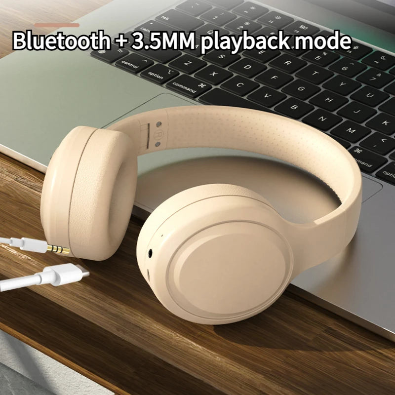 Bluetooth 5.3 Headphones 3.5mm Wired Headsets Over Ear Gaming Earphones Foldable Wireless Earphones with Mic TF/AUX Music Play Oasis Select