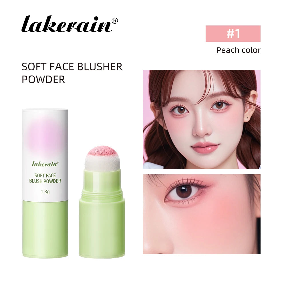 Soft Fog Blush Stick Face Blusher Patting Powder Blusher for Cheeks Cute Korean Style Waterproof Blush Sponge Brush Head 3Colors Oasis Select 01