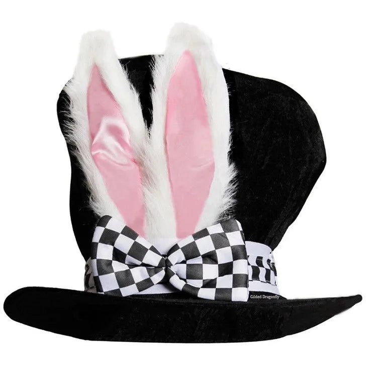 2025 Easter Decoration Velvet Rabbit Ears Hat Party Decoration Rabbit Ears Hat Carnival Party Oasis Select Black