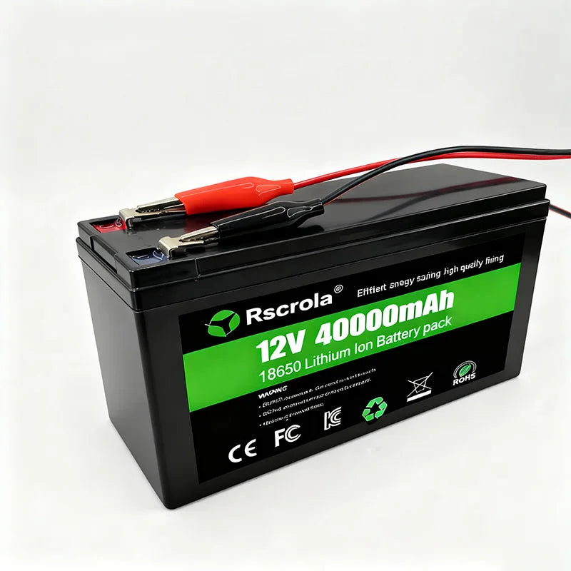 12V Rechargeable Lithium Battery Pack 40Ah, 18650 Battery pack DC Power for Sprayer, Portable Speaker, Outdoor Camping,Toy Cars Oasis Select