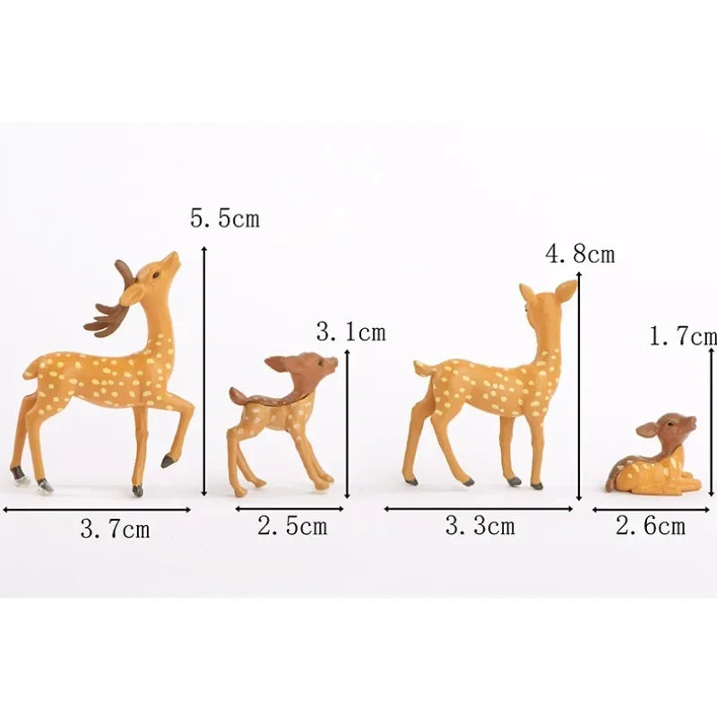Mini Deer Realistic Elk Figurine Woodland Animal Figurines Desktop Model Collection Party Favors Educational Learning Toys Oasis Select