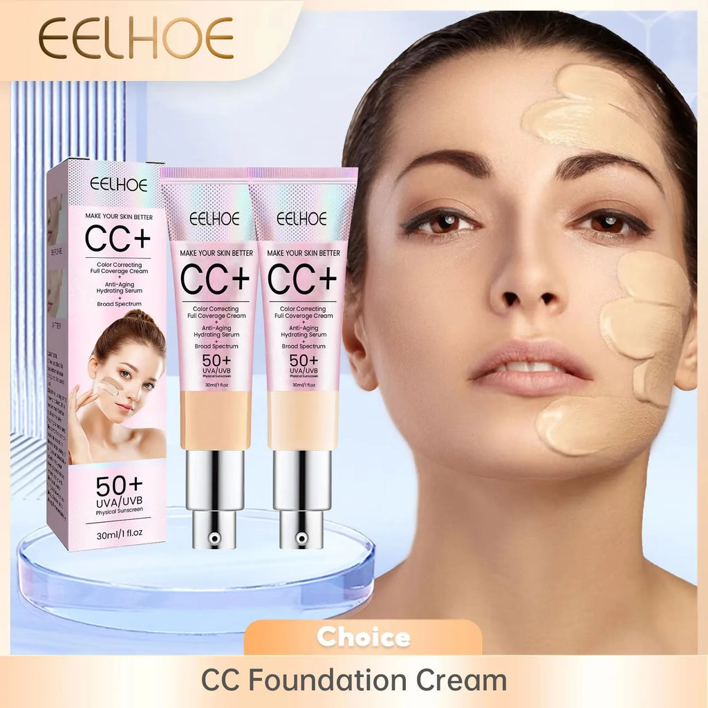 CC Foundation Cream Natural Moisturizing Waterproof Brightening Foundation Concealer Coverage Blemish Oil-control Lasting Makeup Oasis Select