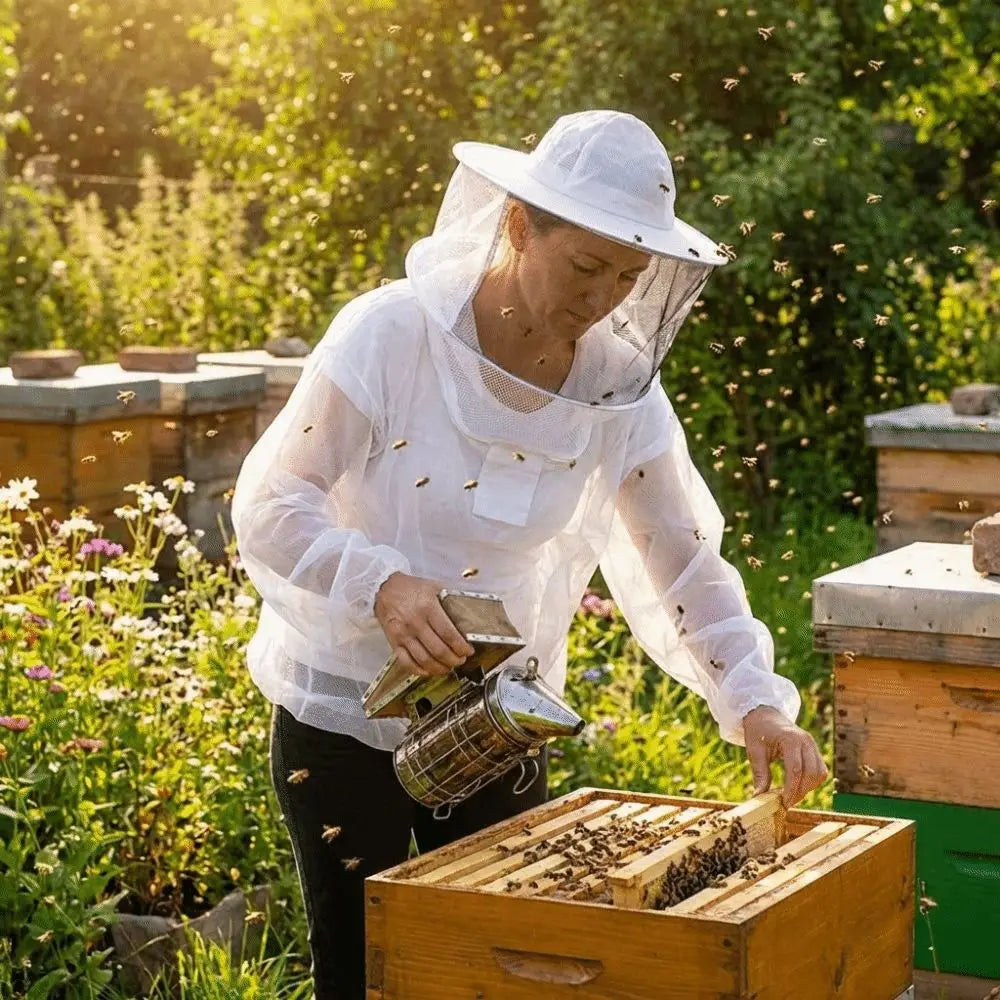 Breathable Mesh Beekeeping Jacket with Hooded Veil | Half Body Beekeeping Jacket Suit Oasis Select