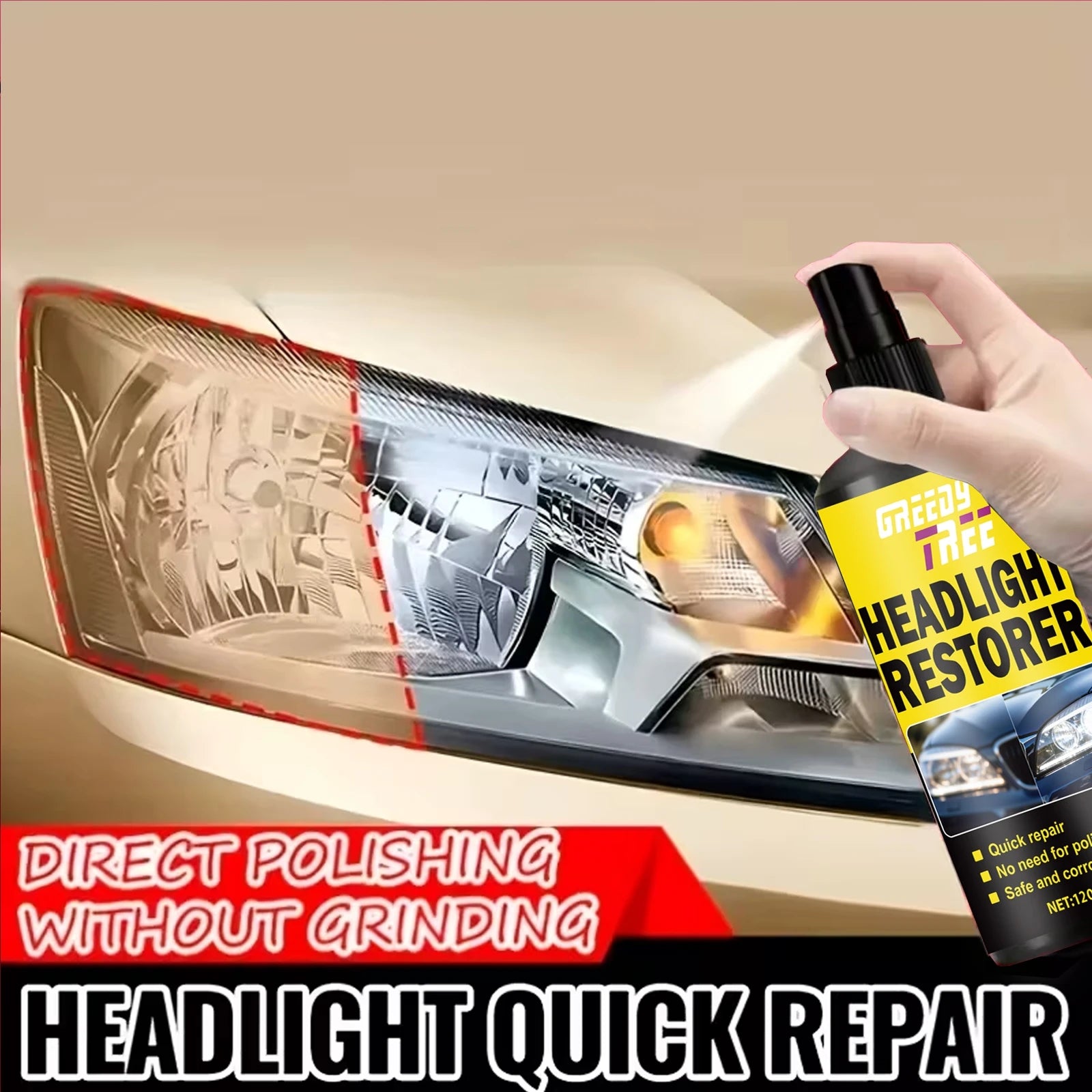 Headlight Lens Restoration Kit – Removes Yellowing & Oxidation